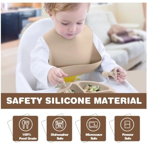 Silicone Baby Feeding Set - 8Pcs Baby Led Weaning Supplies Toddlers Weaning Feeding Sippy Cup with Straw and Lid Baby Feeding Supplies Set - Image 2
